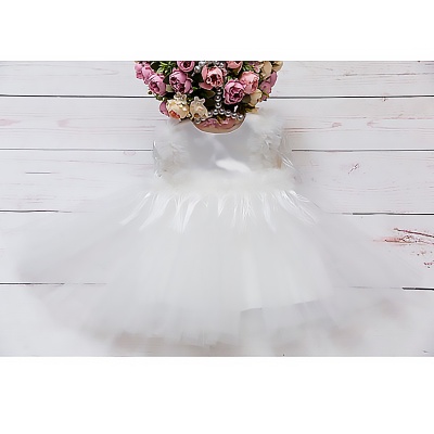 Платье нарядное Эльза 0-6 месяцев Asselina НБ 594 молочное 1 Платье нарядное Эльза 0-6 месяцев Asselina НБ 594 молочное 1